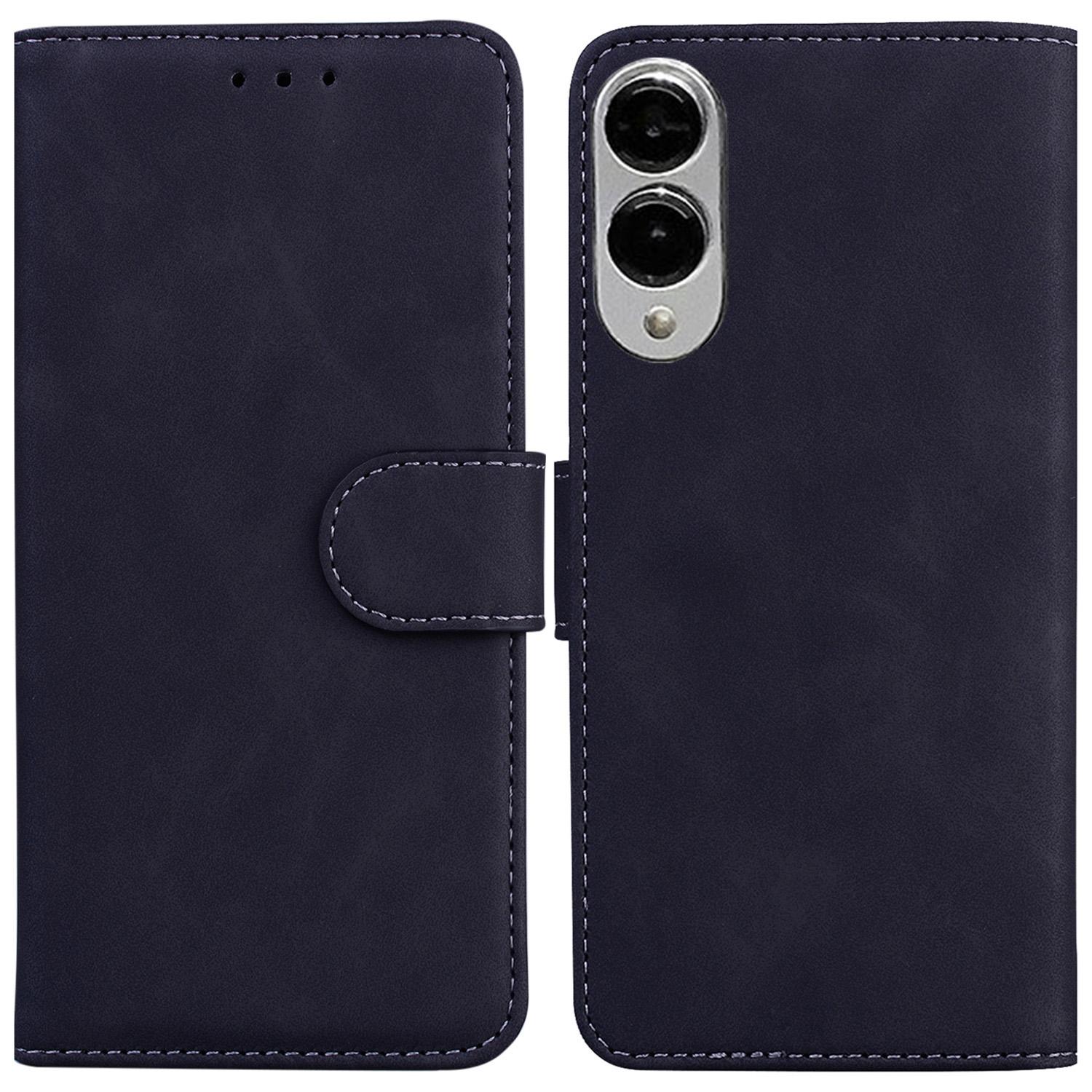 

For Samsung Galaxy S25 Edge Case Solid Color Leather Wallet Phone Cover Black