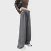 High Waist Striped Silk Chenille Wide-Leg Pants for Autumn/Winter