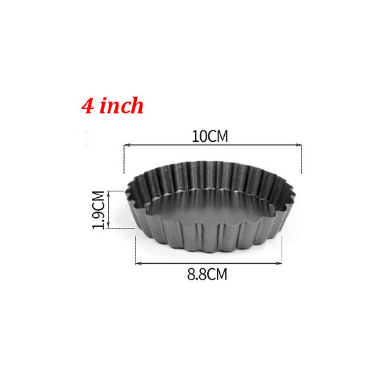 6Pcs Non-stick Tart Quiche Flan Pan Mold Pie Pizza Cake Mold Cupcake Egg Tart Tartlet Baking Mold Muffin Cup Pizza Pan Bakeware