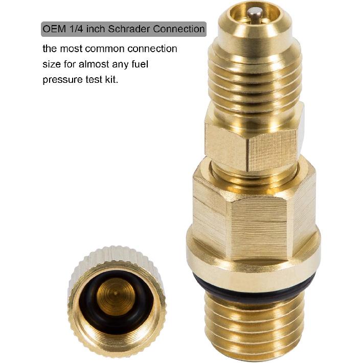 E-cowlboy 6.0L for Powerstroke Fuel Pressure Test Fitting Adapter for 2003-2010 Ford Diesel Engine(With Schrader Valve)