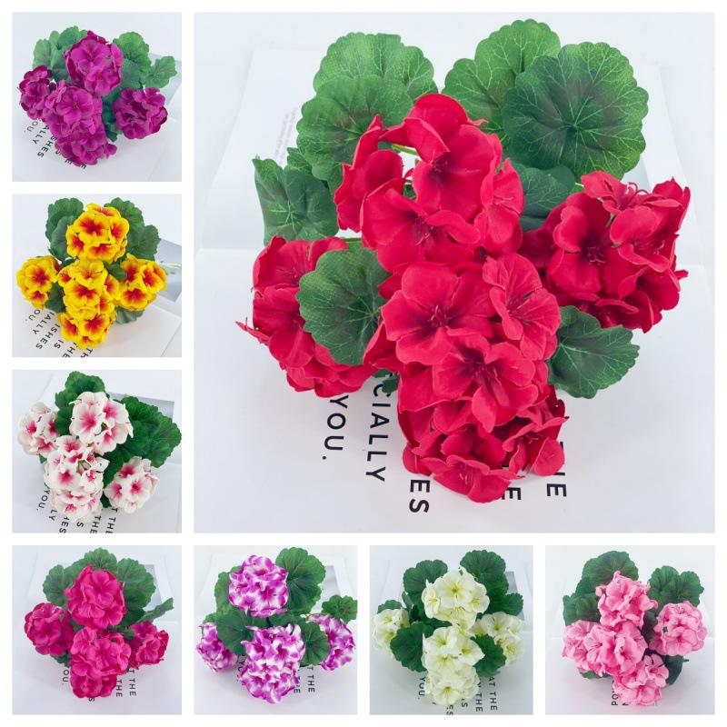 High-Quality Artificial Geranium & Begonia Flowers for Home & Outdoor Decor