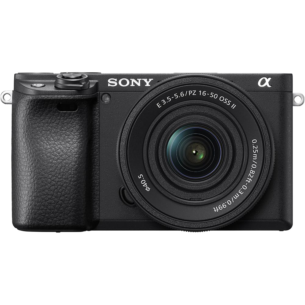SONY Mirrorless Camera with Power Zoom Lens Kit SELP16502 Black BQ Interchangeable Lens 6400K Black 6400 (Includes Lens) ILCE-6400K APS-C