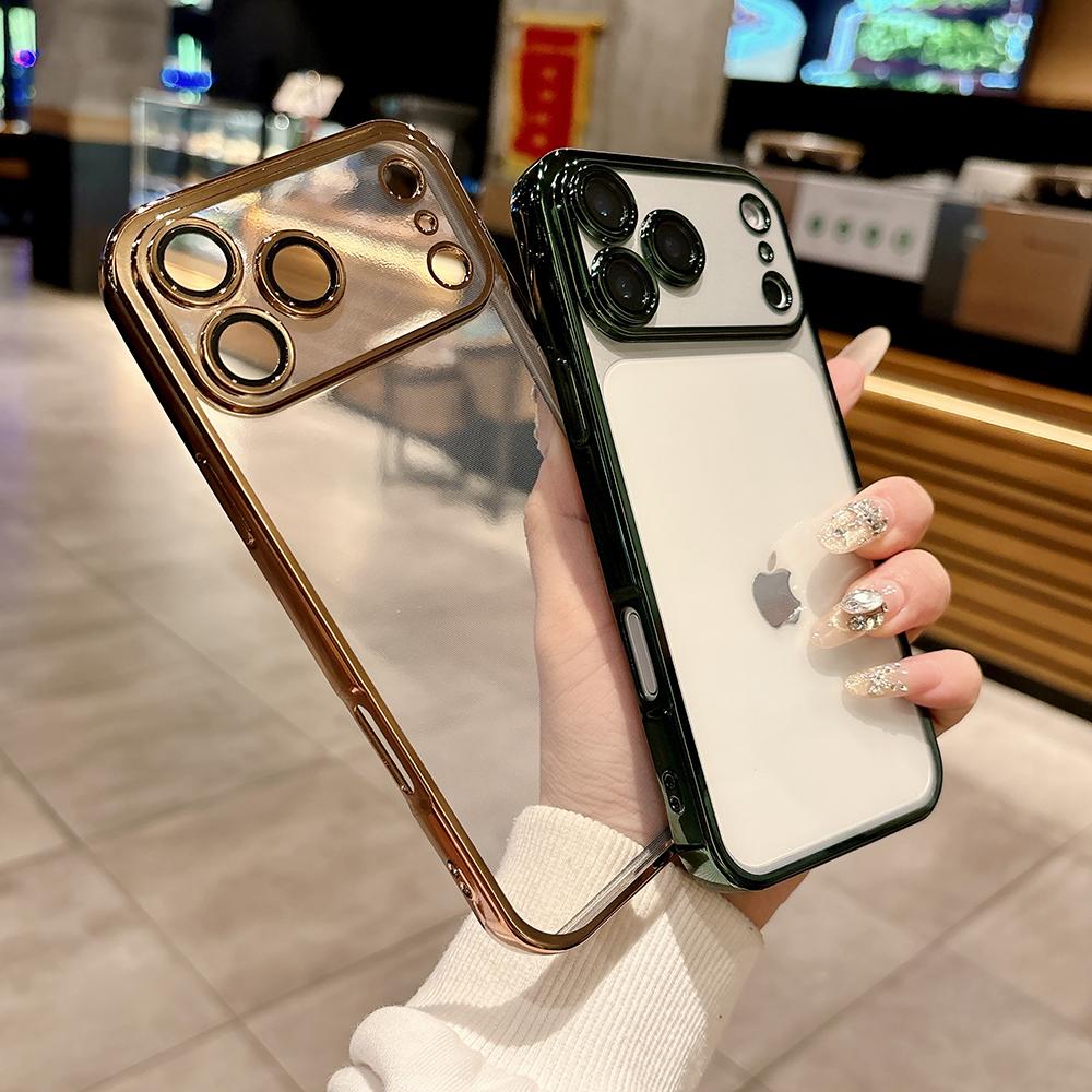 Plating Clear Phone Cases For For Iphone 17 16 1 Pro Max Camera Lens Protection Cover For For Iphone 14 13 Pro Max 17Pro Case