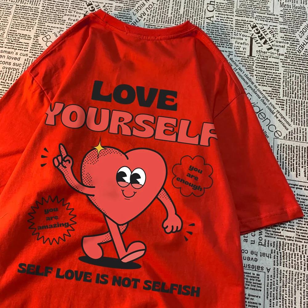 

Self Love Is Not Selffish,Love Ourself Мужские футболки Парные толстовки Модные повседневные футболки Винтажная одежда Футболки XXXXXL слоновая кость