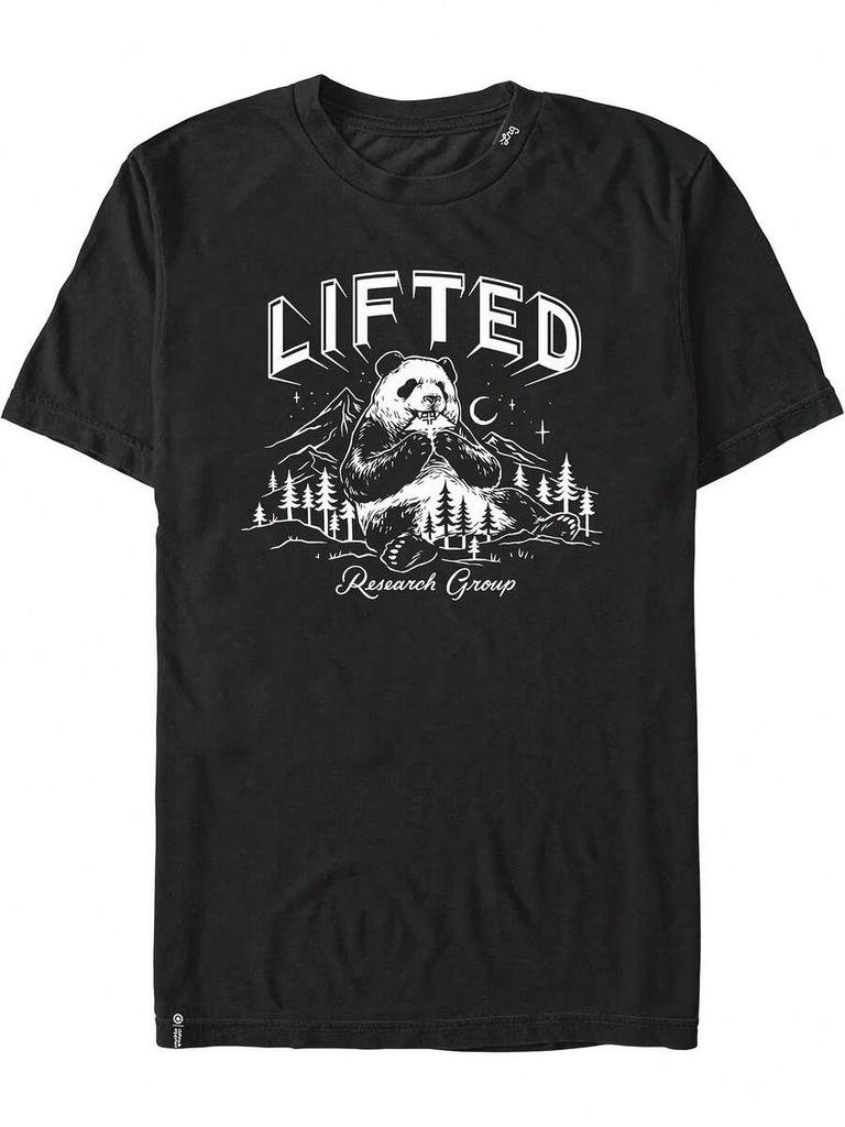 LRG Group Unisex's Graphic T-Shirt - Black Casual Tee With LIFTED ReseaPPPPPCh Group & Bear Mountain Design