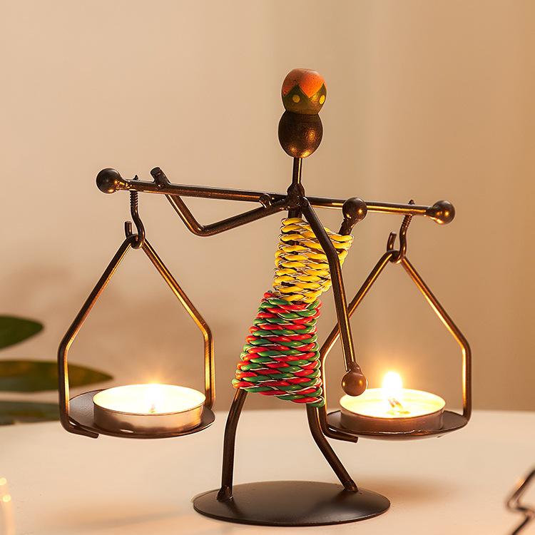 Luxury European-Style Creative Retro Wrought Iron Candlestick for Dining Table Decor and Candlelight Ambiance
