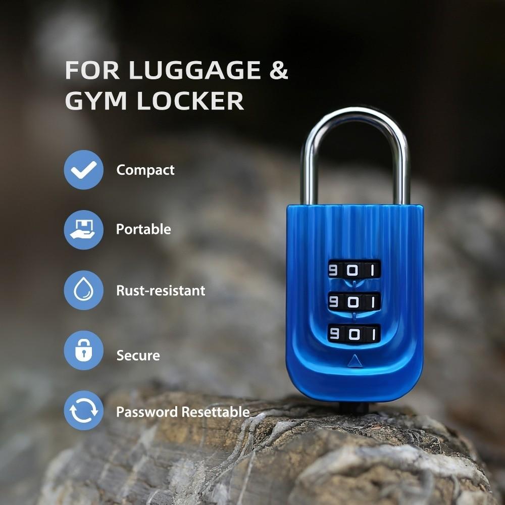 Zinc Alloy 3 Digit Password Lock Anti-theft Secure Suitcase Security Coded Lock Luggage Combination Lock Travel Outdoor Tools