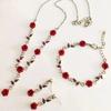Set di Braccialetti Vintage con Fiore di Rosa Francese per Donna Stile Ins Europeo-Americano Personalità Temperamento Gioielli Rosa Rossa