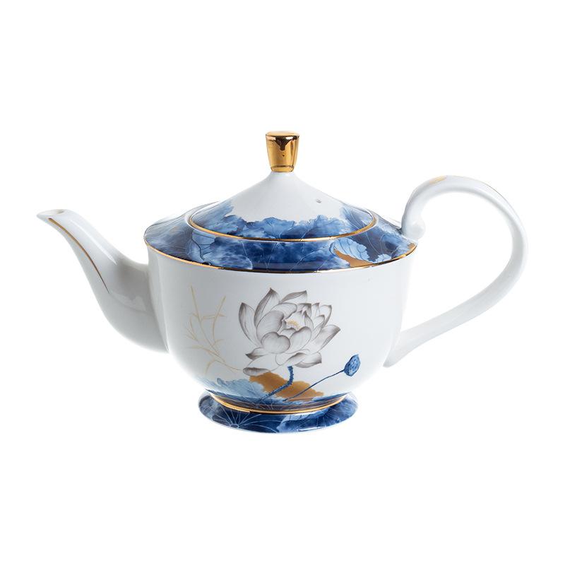 European Bone Porcelain Coffee Pot with High Aesthetic Value, Household Afternoon Tea Set, Light Luxury Ceramic Water Kettle