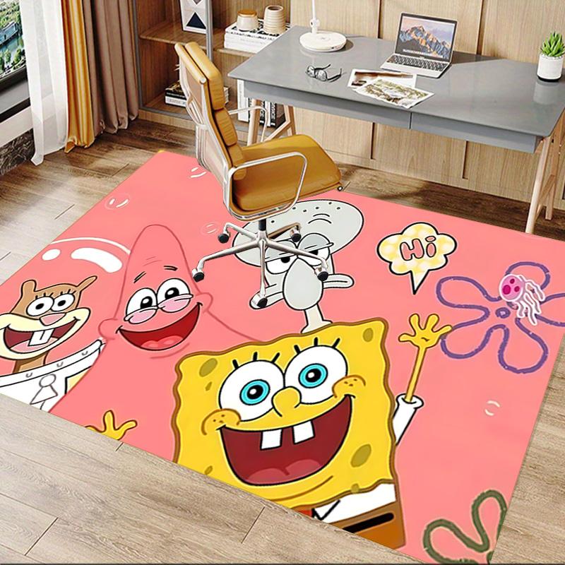 1pc Spongebobs Adventure Day Carpet for Playroom Bedroom Living Room Sofa Home Decor,kids Game Area Rug Non-slip Floor Mat Y7294
