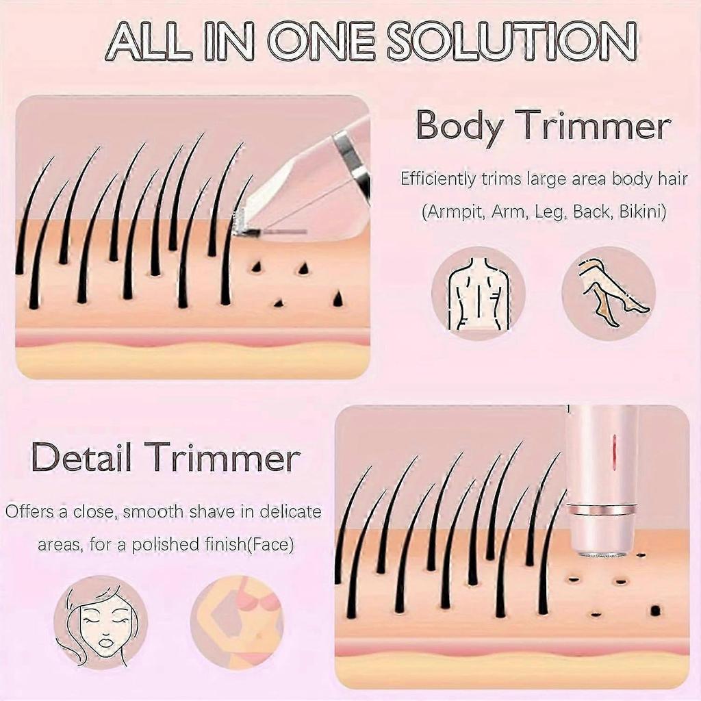 25-26 Dermave Bikini-Rasierer, Doppelkopf-Rasierer für Frauen, 2-in-1 Nass-Trocken Elektrischer Bikini-Trimmer für Frauen, Rosa