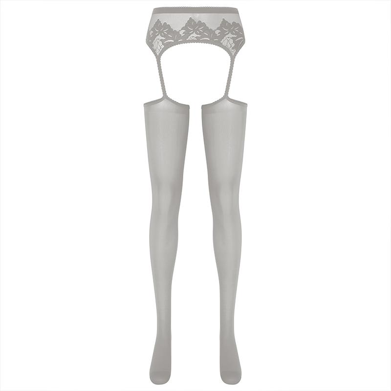 

1 пара подвязок, глянцевые нейлоновые колготки, подвязки, чулки до бедра, маслянисто-блестящие женские чулочные изделия серый