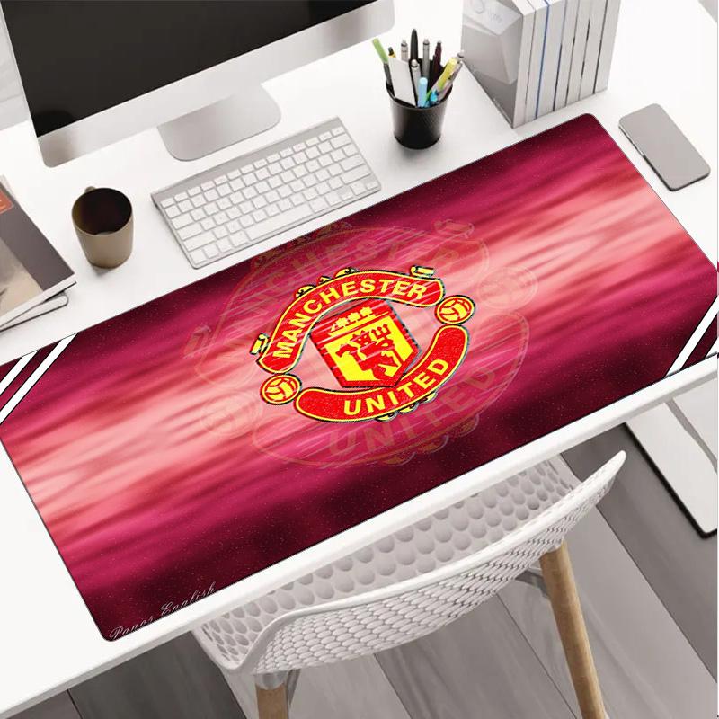 Tappetino per mouse con stemma del Manchester United, Tappetino per mouse, Tappetino per mouse da gioco, Tappetino per tastiera, Decorazione da scrivania per computer portatile, Regalo per fan, Regalo di compleanno