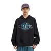 Li Ning Letter Embroidery Loose Pullover Hoodie Unisex Hoodies Black AWDT257-1