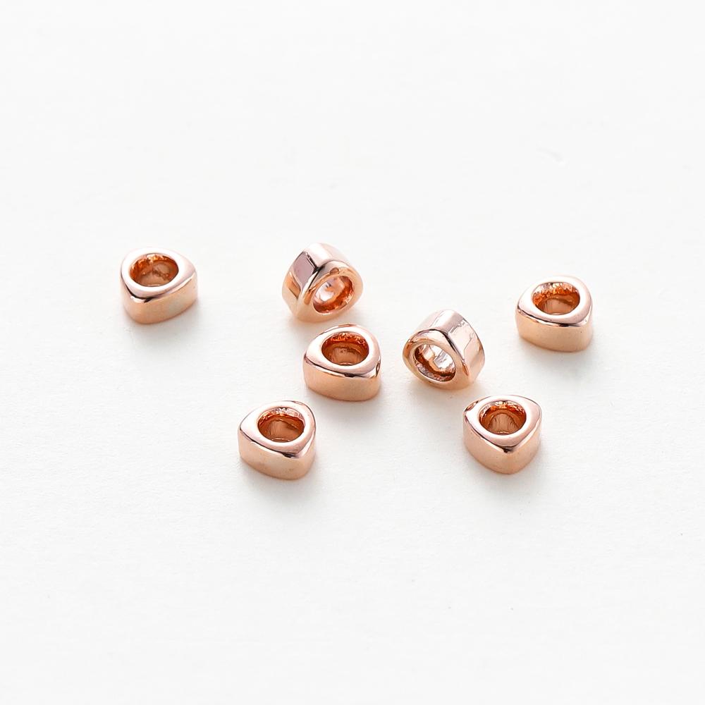 30/50pcs 14K 18K Gold Color Plated Brass Hole 1.5mm Triangle Beads Spacer Beads Bracelet Diy Jewelry Accessories