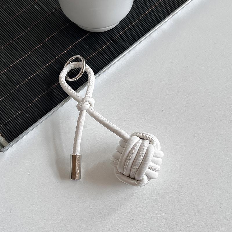 Elegant Ball Keychain Versatile Leather Phone Lanyard Bag Charms Pendant Car Key Ring Backpack Decoration Accessories Gifts