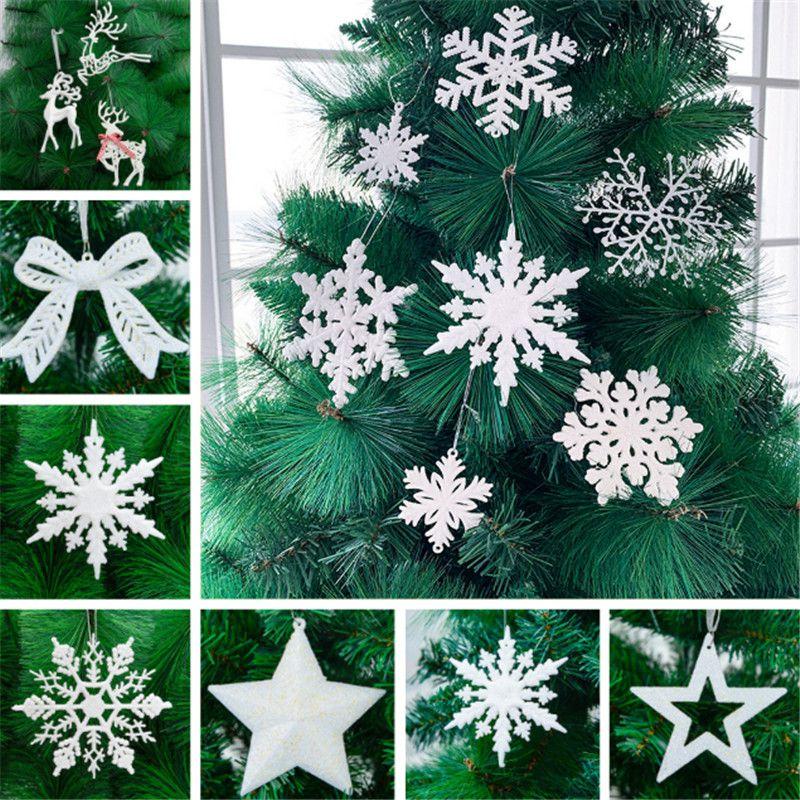 Elegant Christmas Tree Pendant Set With Shimmering Reindeer And Snowflake Baubles