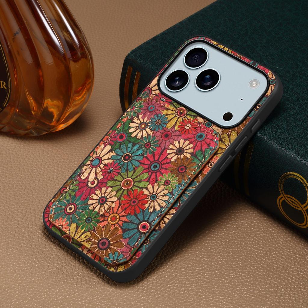 Fold Stand Flower Leather Case for iPhone 17 Pro Max Air 16 16e 15 Plus 14 13 12 11 Xr Xs Hidden Dual Card Holder Design Cover
