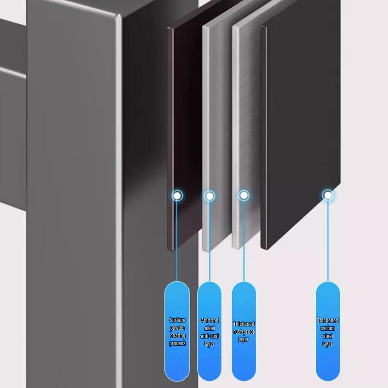 Beifu 95cm Double-Layer Gunmetal Carbon Steel Sink Dish Drying Rack