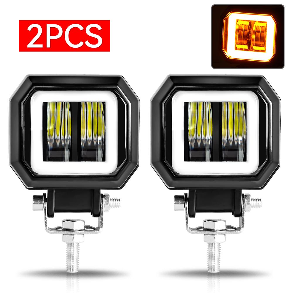3inch Beam Headlight LED Work Light Bar Spot Driving LED Work Lamp Fog Pods Halo Offroad 4WD Car Boat Truck SUV Pickup ATV