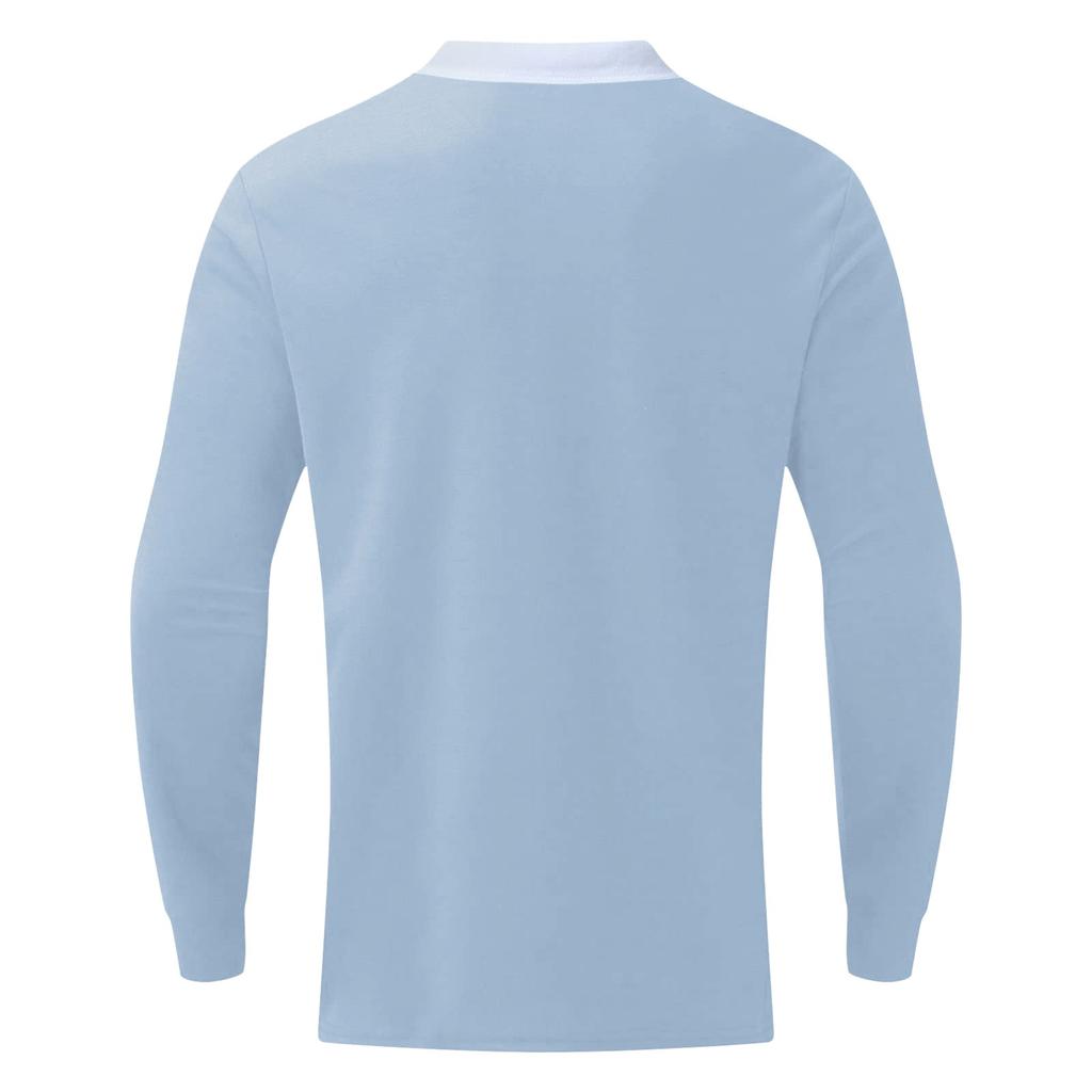 Men's Fashion Zipper Stitched T-Shirt Long Sleeve Lapel Pullover Top Blouse