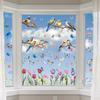 Spring Static Cling Window Stickers Cartoon Colorful Animals Tulips Flowers Living Room Wall PVC Glass Decals
