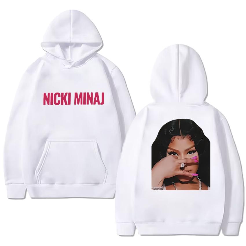 Rapper Nicki Minaj New album Double Sided print Autumn Winter Hoodie Men women vintage hip hop pullover Unisex Fleece streetwear