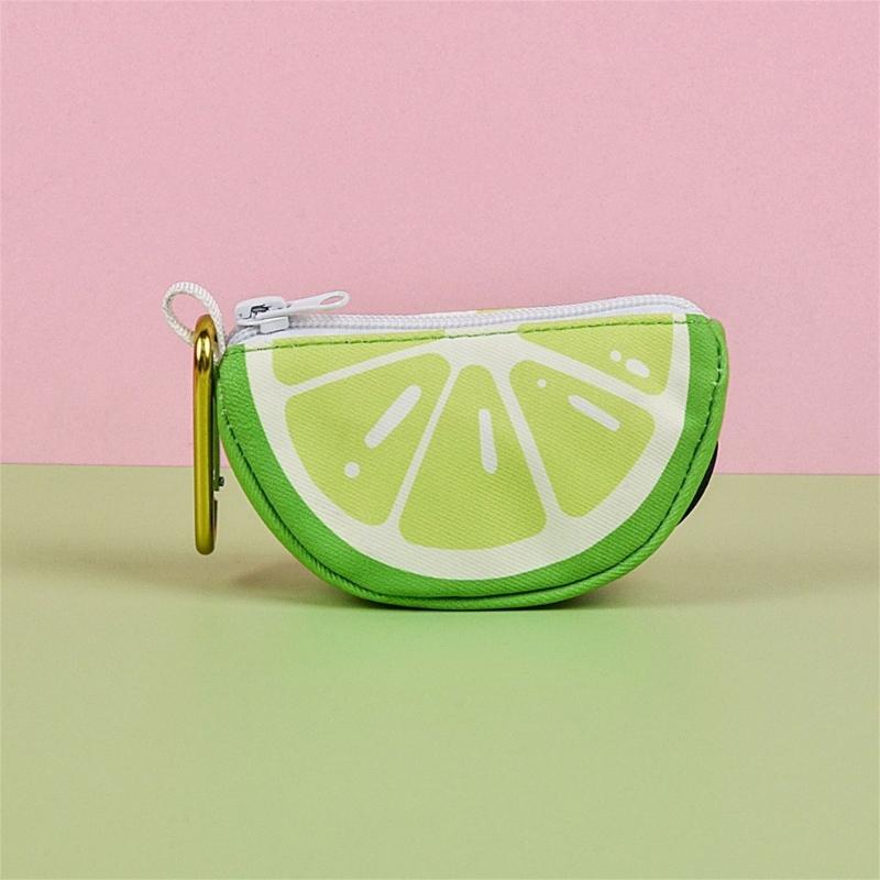 Zippered Dog Poop Bag Dispenser Hangable Dog Poop Bag Holder Outdoor Pet Walking Gear Fruit Print Pet Waste Bag Holder