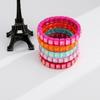 Elastic Zirconia Enamel Bangle Colorful Macaron-colored Bracelet Women Rainbow Beaded Bracelets