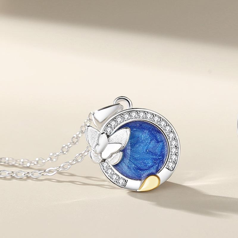 

Танциз S925 стерлингового серебра Роскошное индивидуальное ожерелье с подвеской женское классическое ожерелье прилива WOMEN серебряный