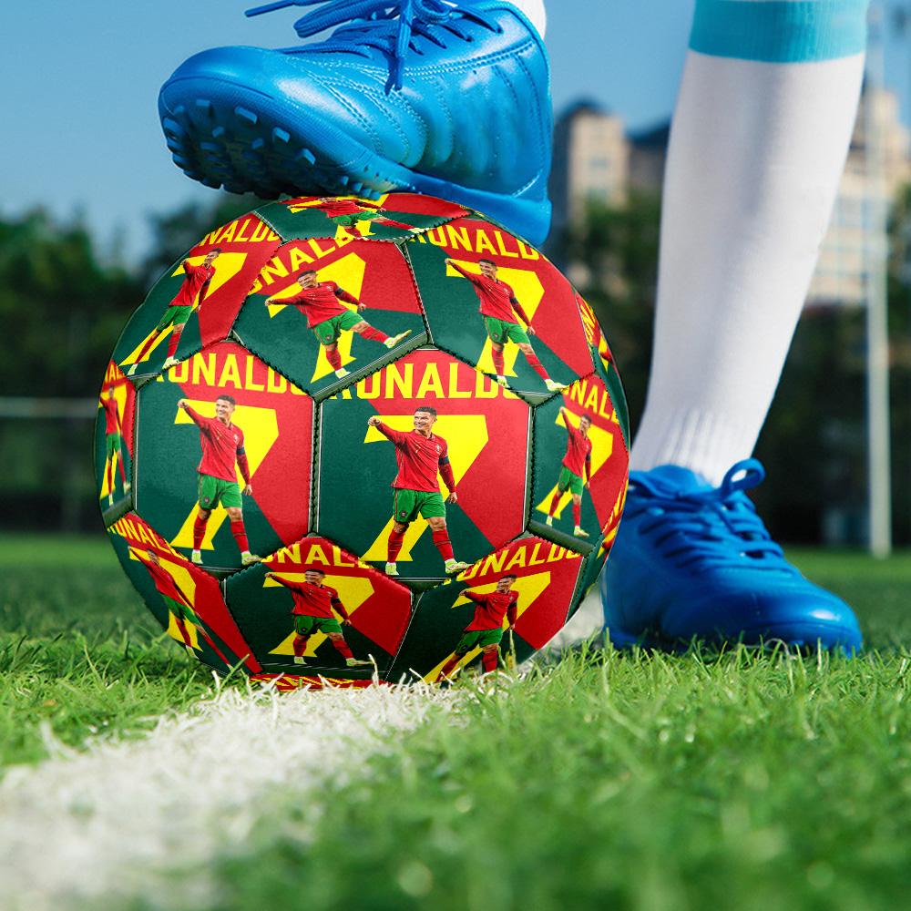 Cristiano Ronaldo Size 5 Soccer Balls, High-Quality, Anti-Slip, Protective Football, a Unique Gift Suitable for Birthdays, Christmas