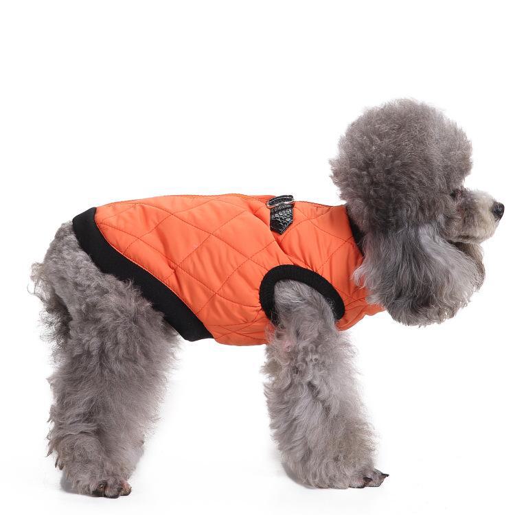 Giacca Imbottita per Cani con Zip - Cappotto Invernale in Pile d'Agnello per Animali Domestici