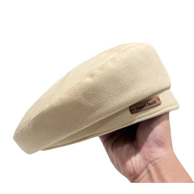 Autumn and Winter Woolen Trendy Brand Letter Beret Fashion Painter Hat Women's Retro Brown Face Showing Little British Style Hat