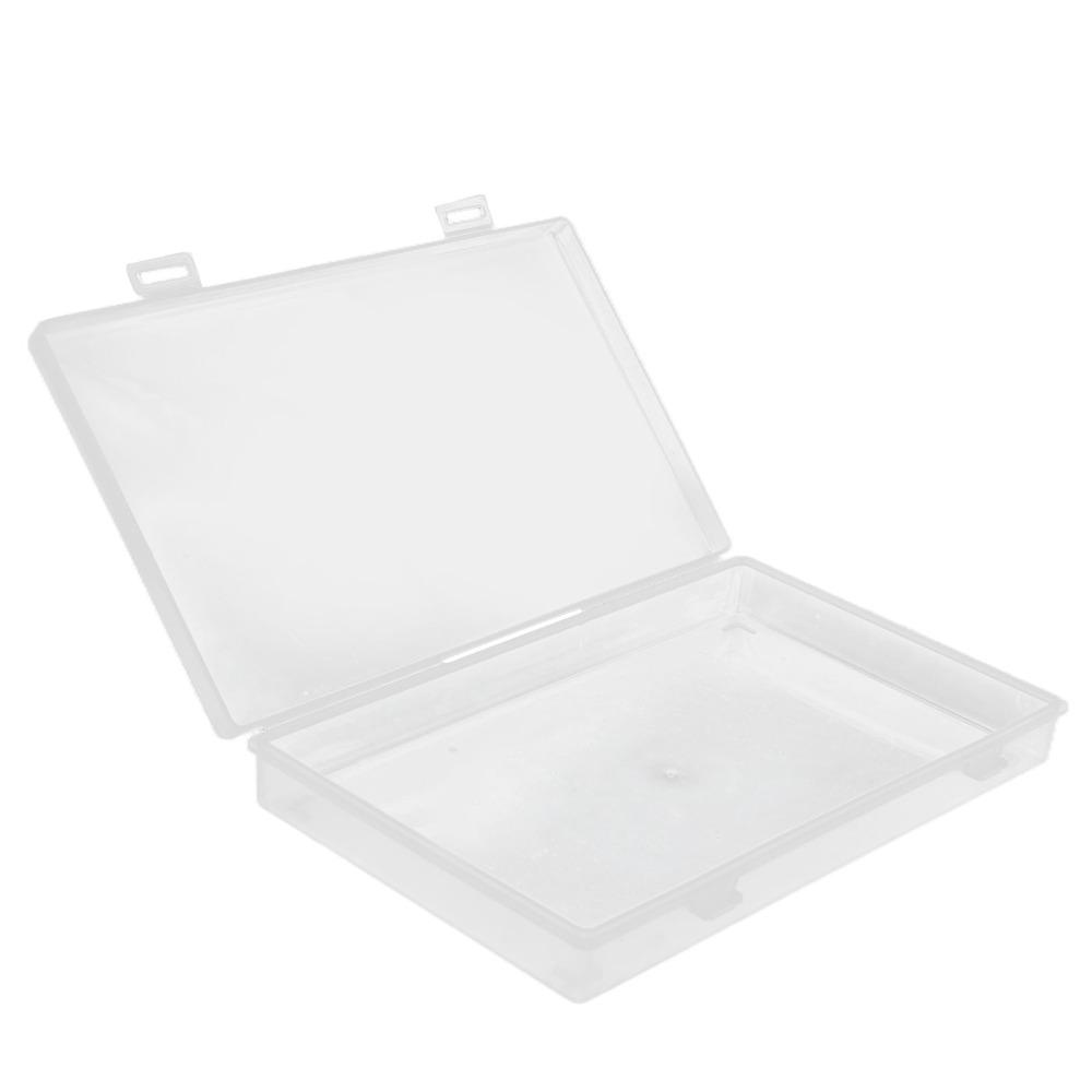 4pcs Transparent Hinged Cover Box PP Storage Container Multipurpose Storage Box  Office Supplies