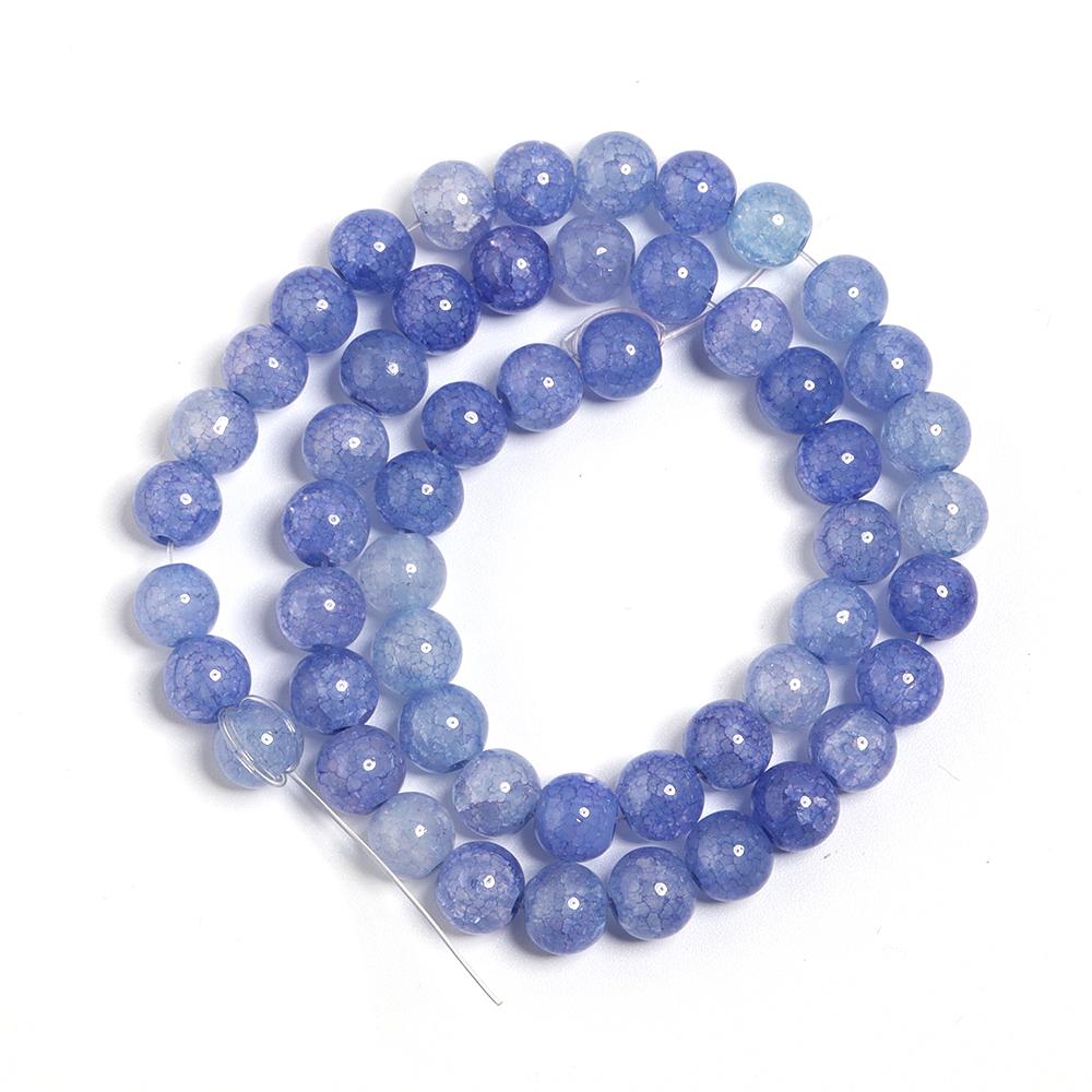 1 Strand 8 10mm Glass Floral Beads Colorful Round Loose Spacer Beads For DIY Charms Jewelry Making Bracelet Necklace Accessories
