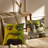 Cartoon S-Shreks Cute Funny Cushion Cover Silky Short Plush With Invisible Zipper Dustproof Sofa Pillow Cover For Home Decor