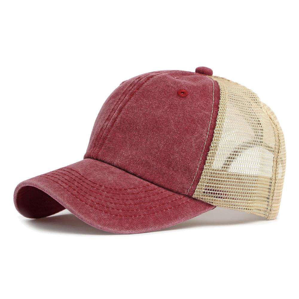 Women s Spring Summer Thin Breathable Mesh Baseball Cap Men s Cotton Cap Sunscreen Hat красный