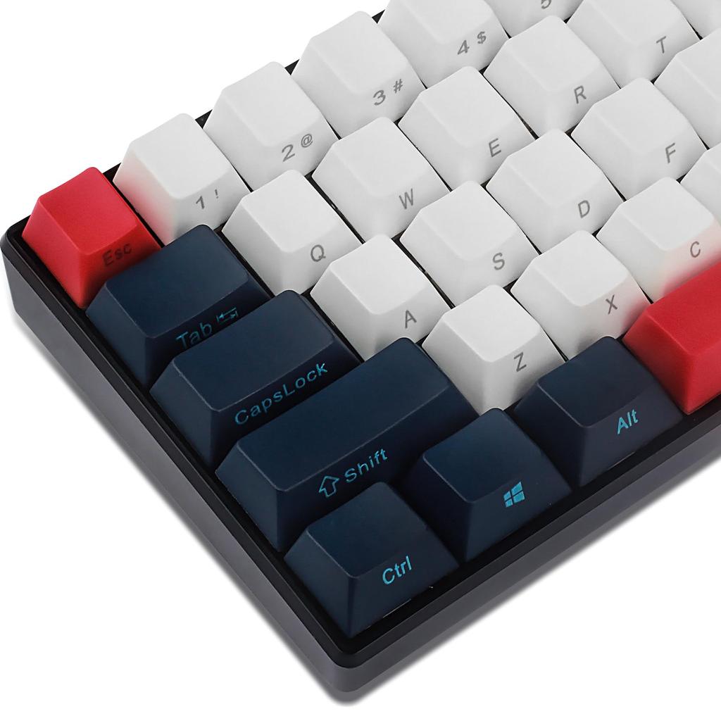 Happy Balls 60% Keycap Side Print PBT Keycap Set, 61, 68, Cherry MX Keycaps for 60% MX Switch Mechanical Keyboards (Navy Blue Combo)