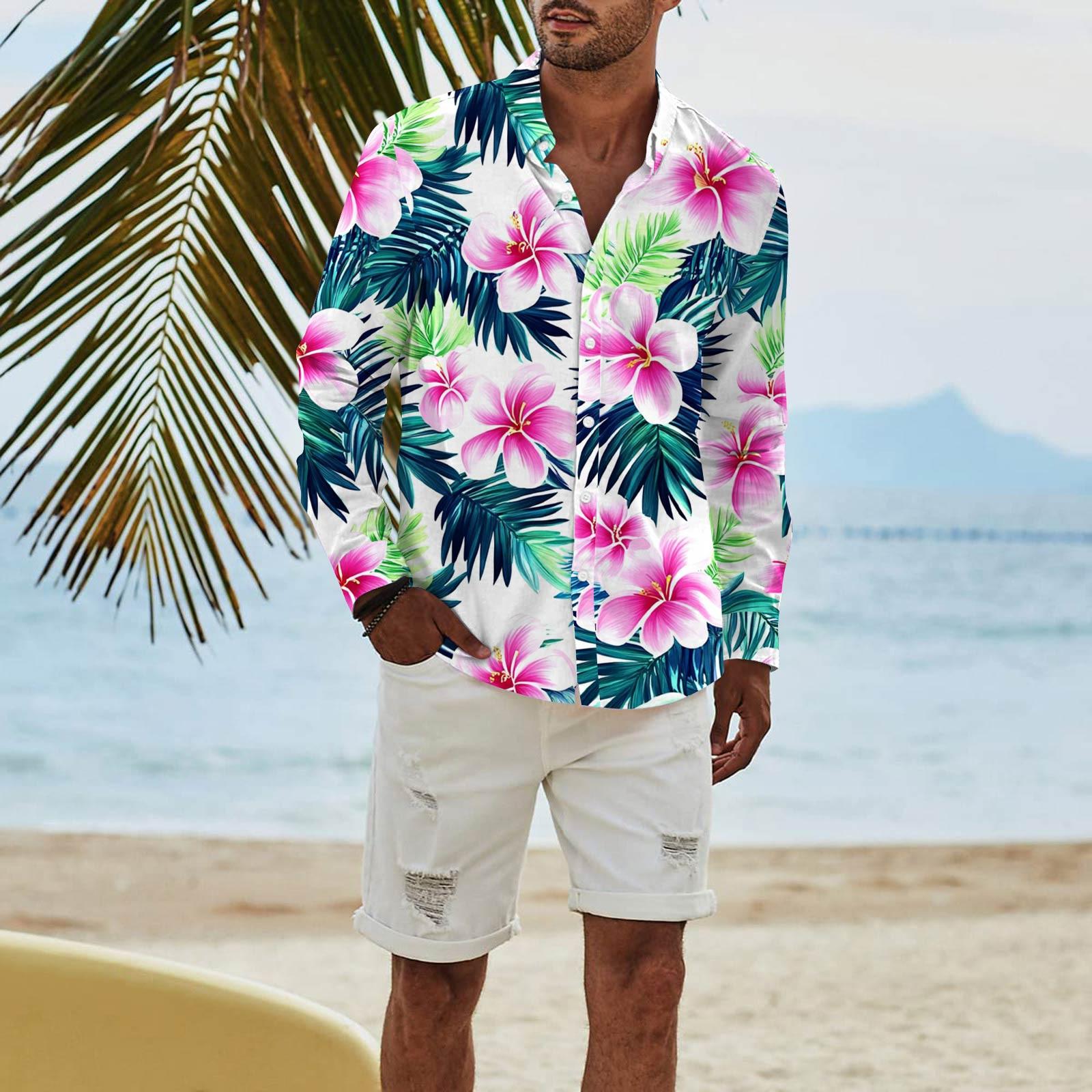 

Мужская модная повседневная футболка с длинным рукавом и принтом на пуговицах, рубашка обычного кроя XL