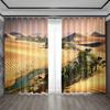2PC Home Decoration Curtains, Desert Background With Pole Pocket Curtains, Kitchen, Coffee Shop, Living Room, Balcony, Garden