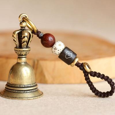 Retro High Quality Tibetan Bronze Handicraft For Decoration Die-casting Car Pendant Wind Bell Brass Bell Demon Subduing Bell
