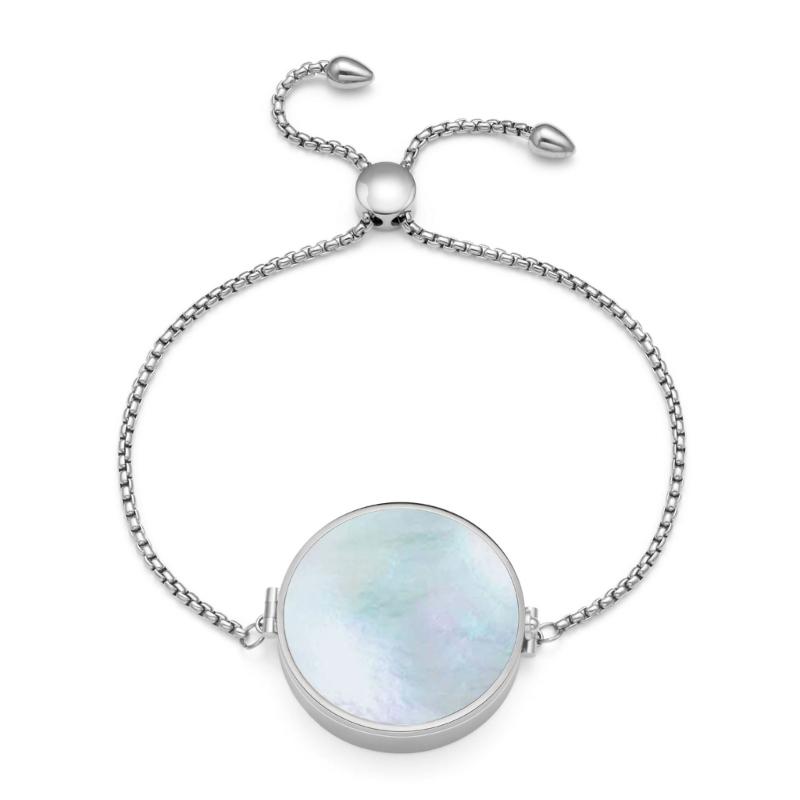 Sturdy Stainless Steel Lipstick Holder Bracelet Featuring Shell Design High Polish Finish for Everyday Wear