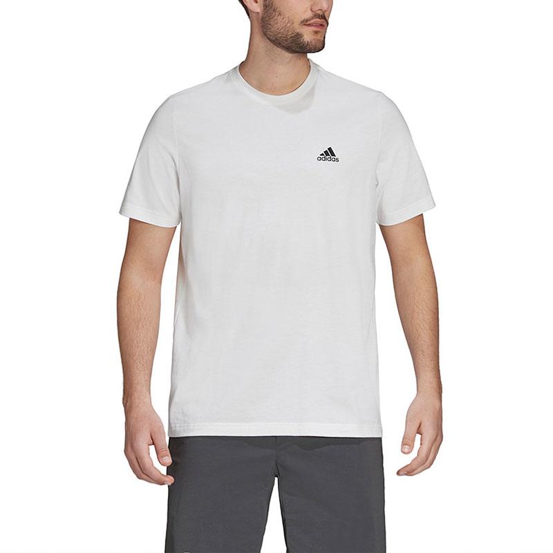 Adidas T Shirts Men's White Crew Neck Moderate Straight Fit GL6102