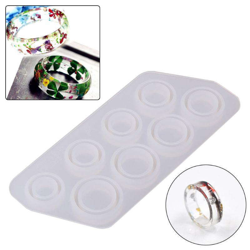 Flat Rings Mold Collection Handmade Making Ring Jewelry Silicone Mold Crystal Epoxy Mould Jewelry Making Tool