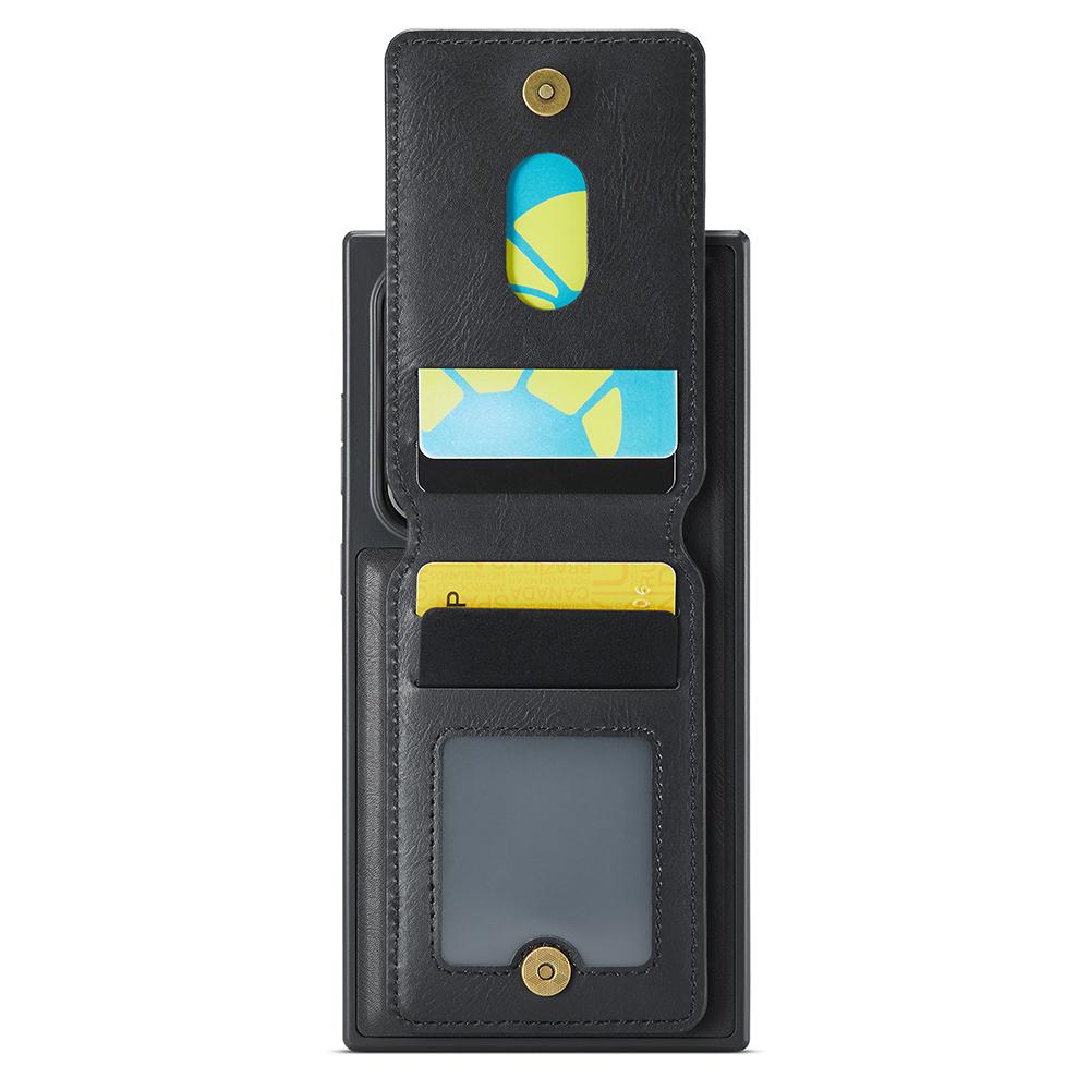 For Samsung Galaxy S24 Ultra Magnetic Case PC+TPU+PU Phone Cover with Card Holder