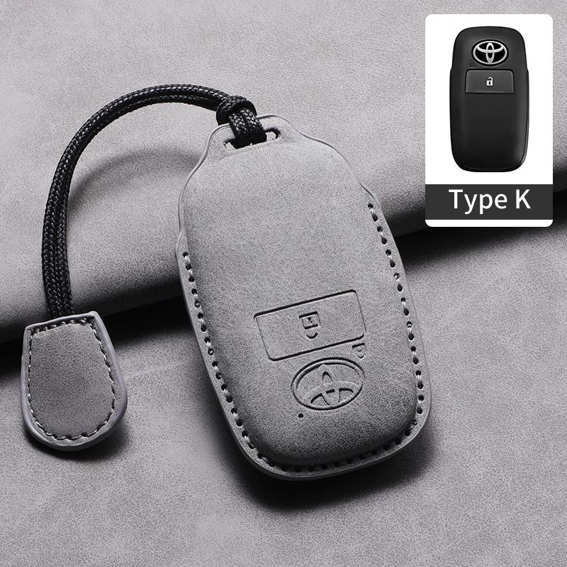 

Leather Car Remote Key Case Fob Cover Shell Bag For Toyota Perodua Yaris Ativ Raize Veloz Avanza Rush Auto Keychain Accessories