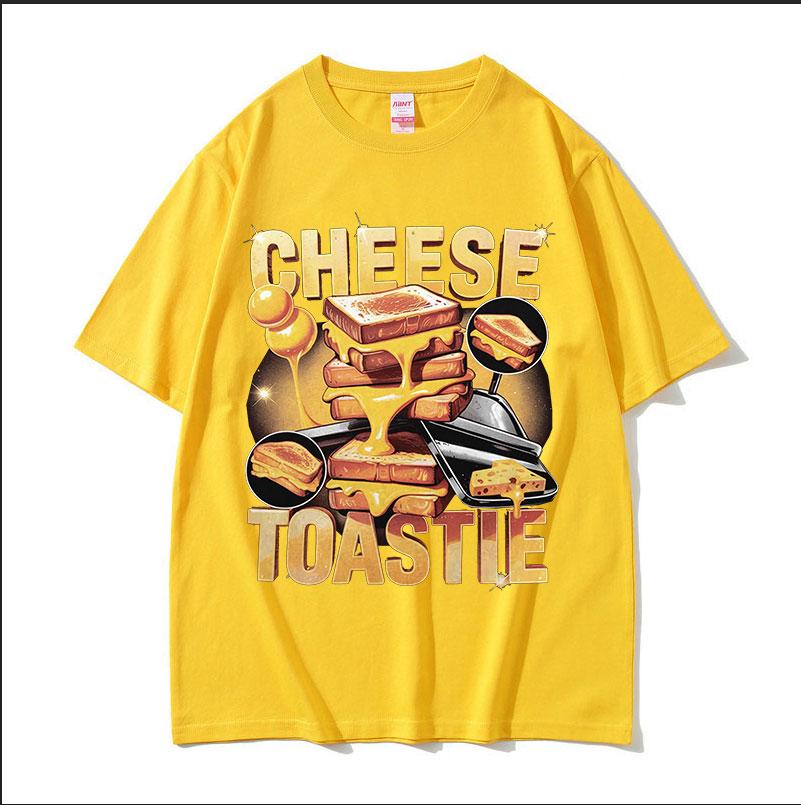 Funny Cheese Toastie Food Lover Gift Graphic T Shirts Men Women Harajuku High Quality Retro Tshirt 100 Cotton Oversized Tshirt