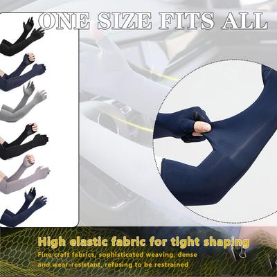 1 Pair Outdoor Sports Sun UV Protection Arm Sleeves Arm Cuff with Silk Cover Fishing Running Cycling Driving 5-finger Ice