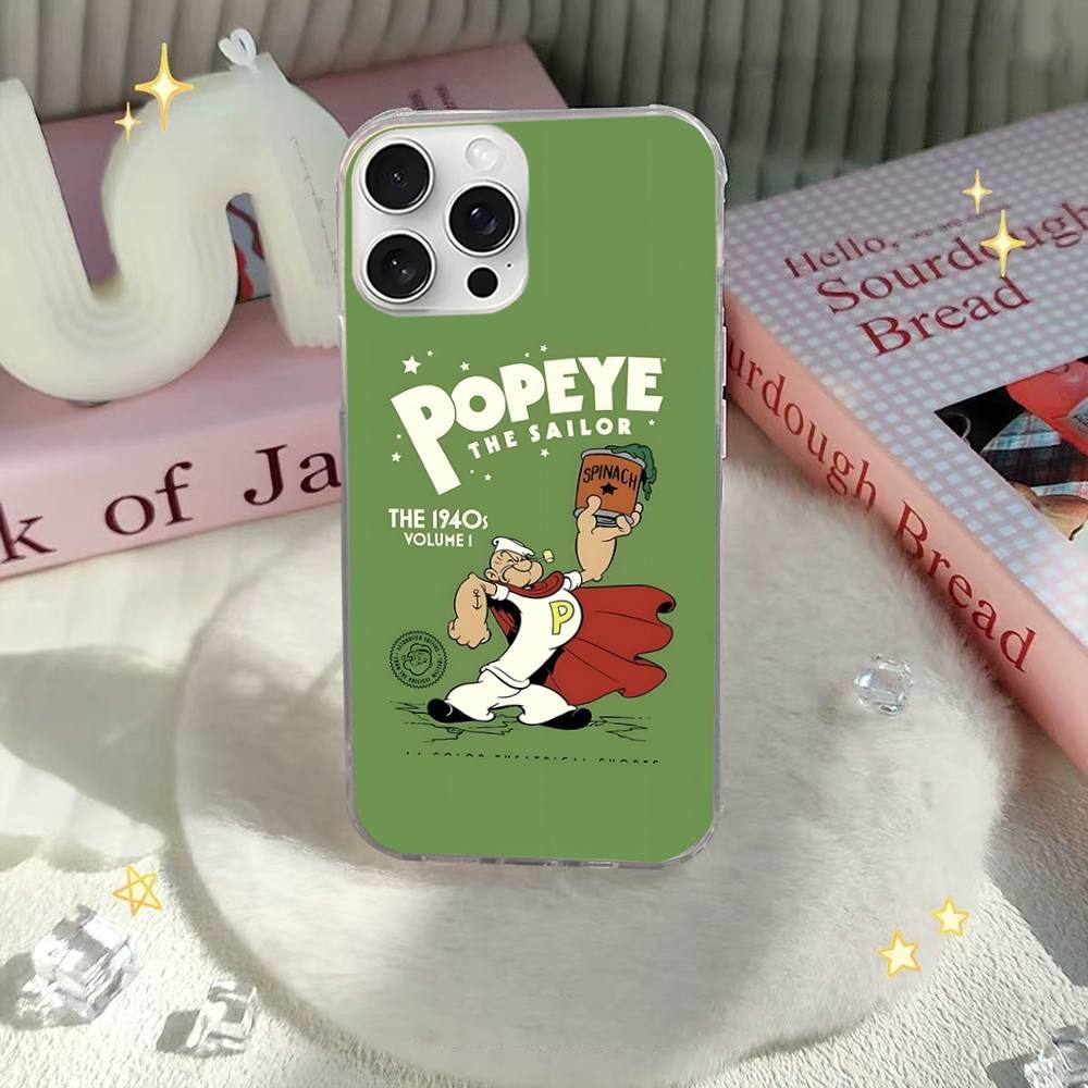 P-PopeyeS The SailorS For IPhone 14 Pro Max 13 17 11 16 12 15 Air Plus Satin Colorful Phone Case
