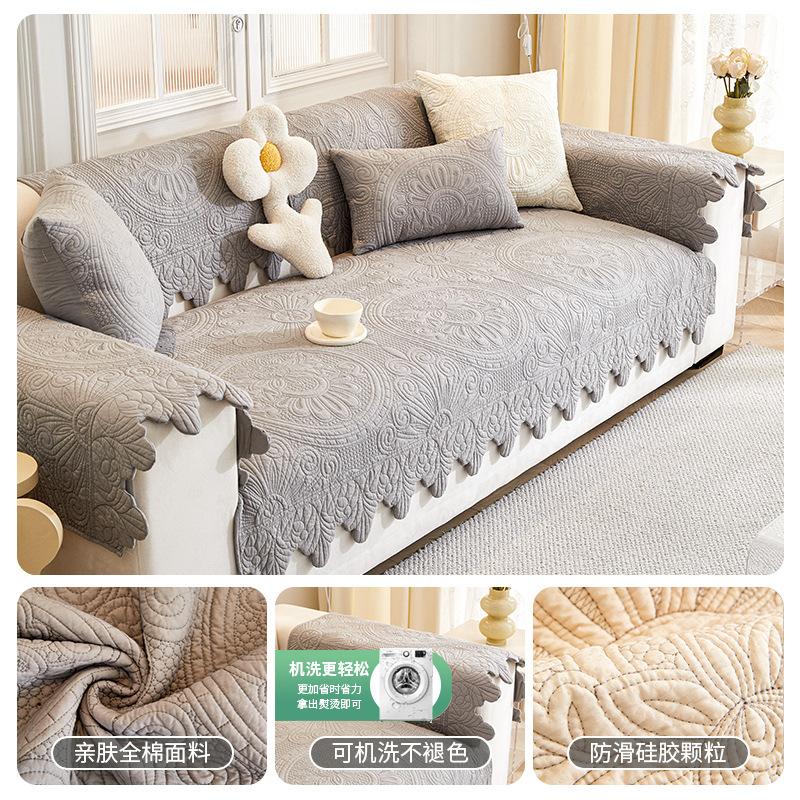 Pure Cotton Sofa Cushion Universal In All Seasons New High-End Non-Slip Seat Cushion Light Luxury Simple High-End Cover Cloth